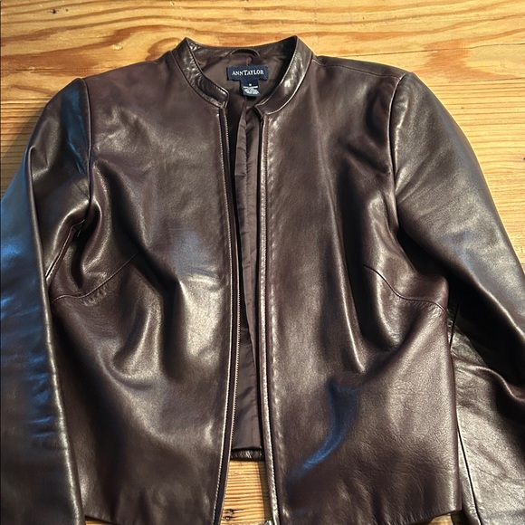 Ann Taylor Jackets & Blazers - Ann Taylor Chocolate Leather Jacket